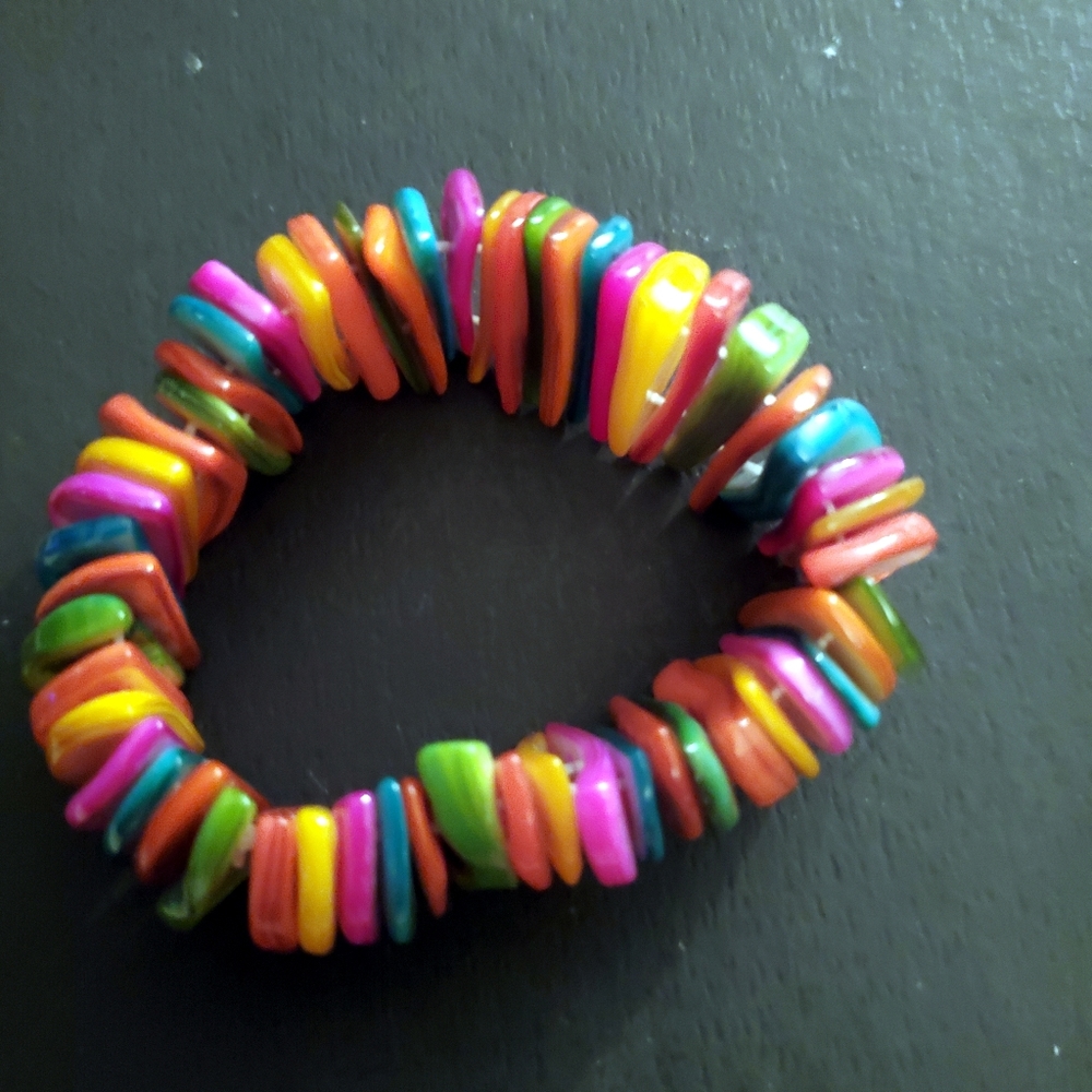 Rainbow colorful Beaded stretchy bracelet